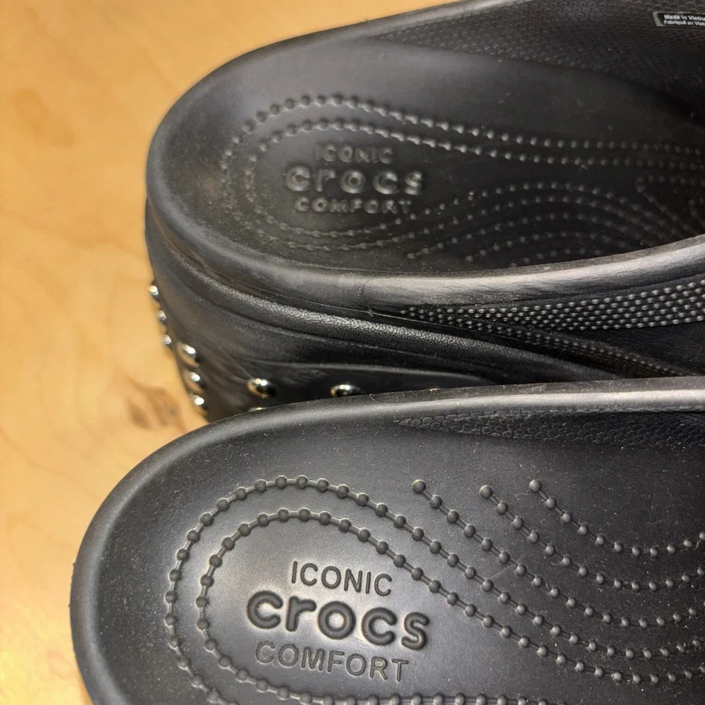 Crocs Siren Studded Heel Clogs Mens Sz 9 Womens 11 Black Studded Punk Goth